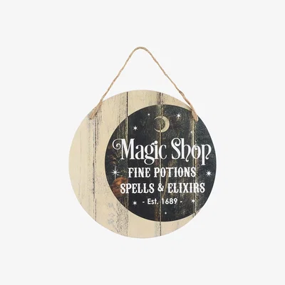 The Range Magic Shop Hanging MDF Sign Fun and Decorative - Black