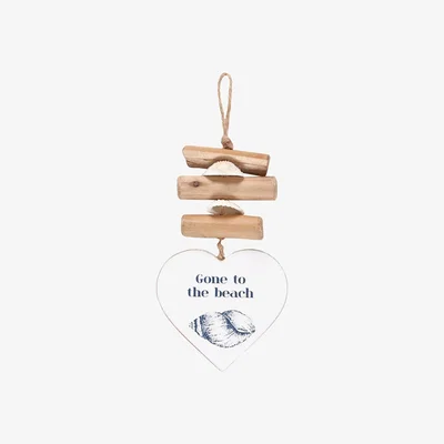 The Range Gone To The Beach Driftwood Heart Sign - White
