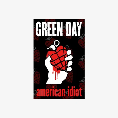 The Range Green Day American Idiot Textile Poster - Black/Red/White
