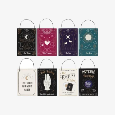 The Range Fortune Teller Mini Hanging Sign - Mystical Decor for Entryways - Black