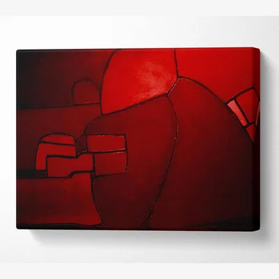 The Range Over The Hill Red Canvas Print Wall Art - Yellow / 50.8cm