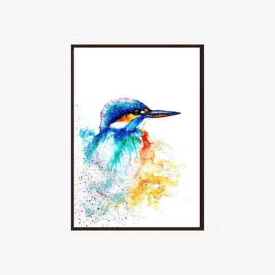 The Range Kingfisher Framed Wall Art - powderblue