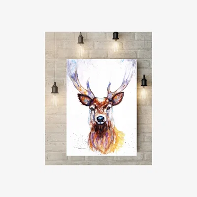 The Range Young Stag Canvas Wall Art - Brown / 20cm