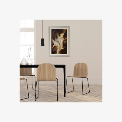 The Range Chocolate and Gold Jewelled Framed Art