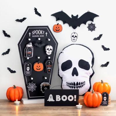The Range Halloween Hanging Boo Ghost Sign Indoor and Outdoor Decor - Black