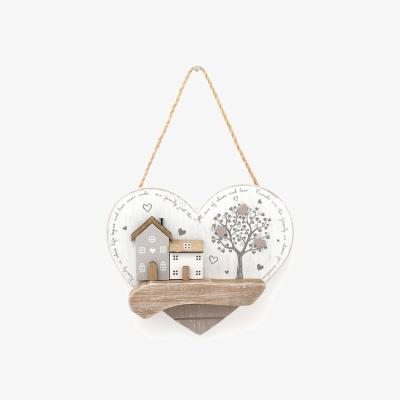 The Range Charming Wooden House Heart Sign For Family Love - White