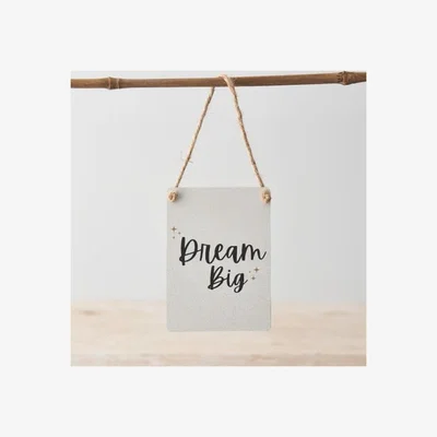 The Range Dream Big Metal Sign - White