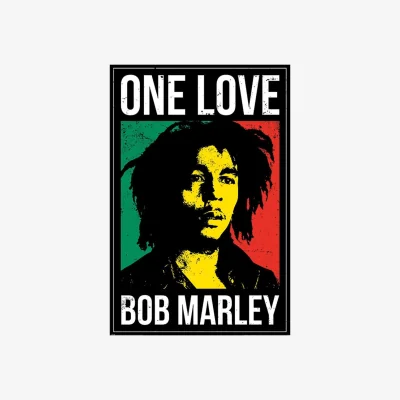 The Range Bob Marley One Love Poster - Black/White/Yellow