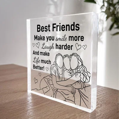 The Range Best Friends Acrylic Block - Grey