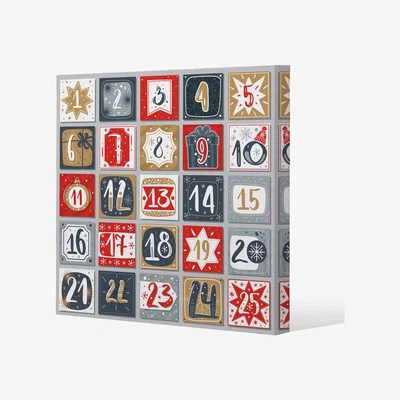 The Range December Advent Calendar Gallery Canvas - Red / 46cm