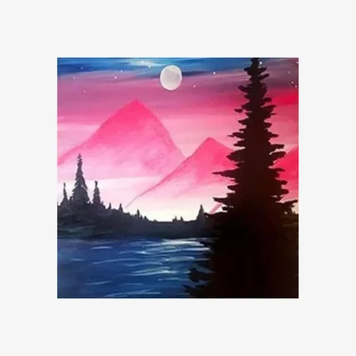 The Range Pink Mountains Diamond Painting Kit - Pink