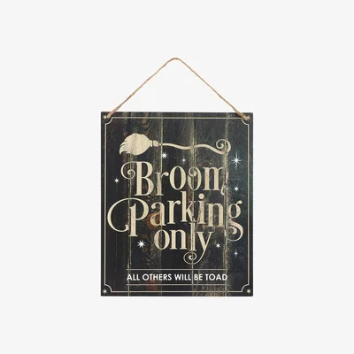 The Range Witch's Broom parking Hanging Sign - Black