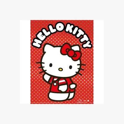 The Range Hello Kitty Polka Dot Metallic Poster - Red/White