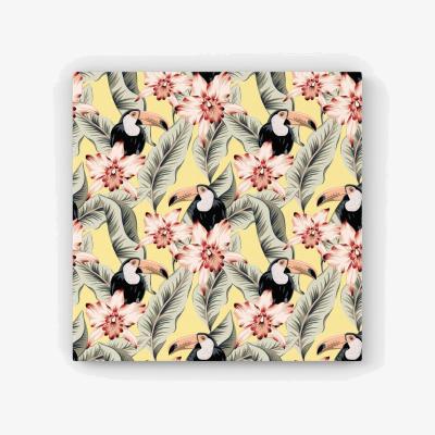 The Range Toucans, Orchids And Palm Leaves HD Metal Print - Yellow / 56cm