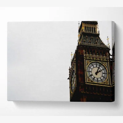The Range London Big Ben Skies Canvas Print Wall Art - Yellow / 101.6cm