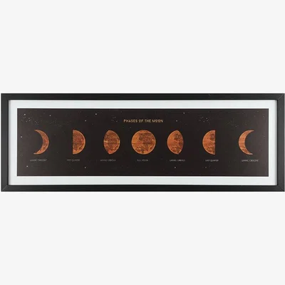 The Range Moon Phases Print in Frame Lunar Elegance for Your Space - Black