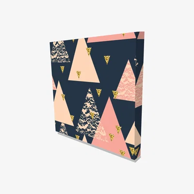 The Range 'Triangle Trend' Graphic Art Print on Canvas - Pink / 114cm