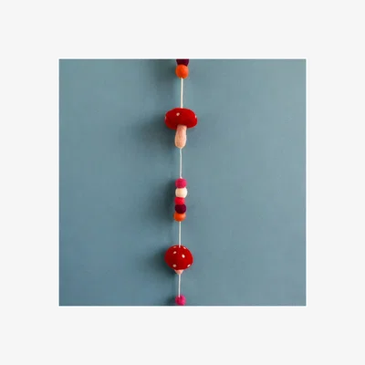 The Range Felt Wall Hangingtop Mushrooms - Red