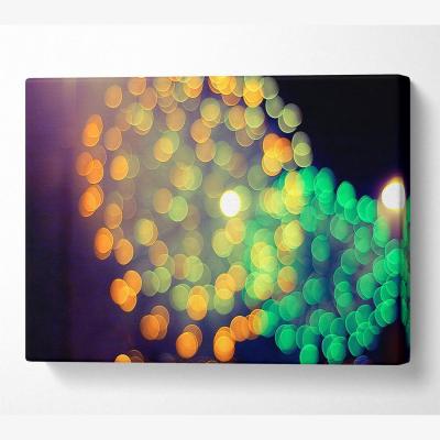 The Range Fireworks Of Light Canvas Print Wall Art - Yellow / 81.28cm