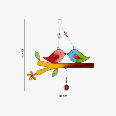 The Range Love Birds Suncatcher - Glass  Metal IndoorOutdoor Decor, 22cm - Multi