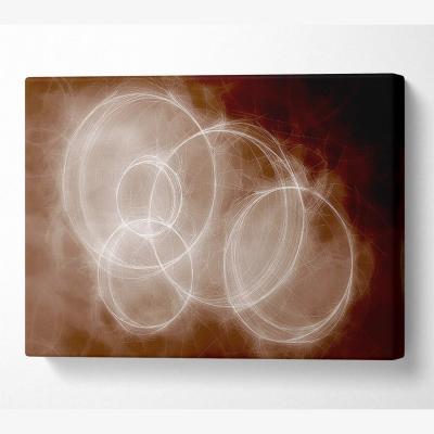 The Range Chocolate Smoke Circles Canvas Print Wall Art - Yellow / 66.04cm