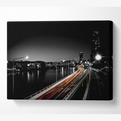 The Range Light Traces Canvas Print Wall Art - Yellow / 66.04cm