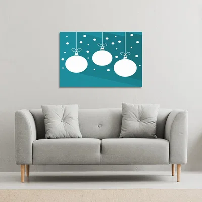 The Range Green Christmas Baubles Gallery Canvas - Blue / 61cm / 91cm