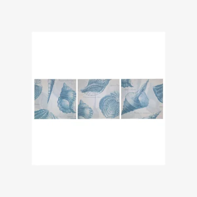 The Range Echo Set Of Three Wall Plaques - Natural, Blue