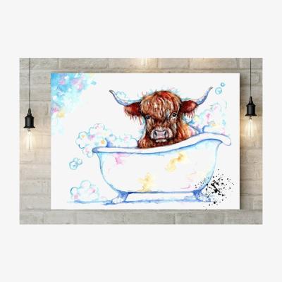The Range Bathtime! Canvas Wall Art - Brown / 40cm