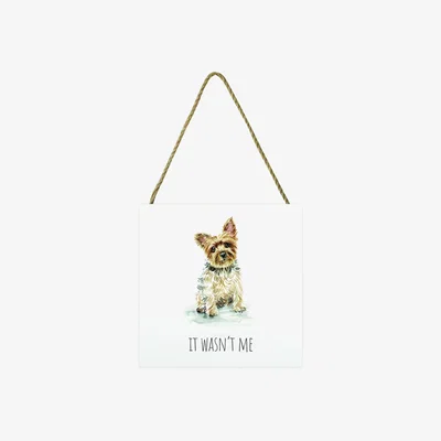 The Range Louise Nisbet (Yorkshire Terrier) Wooden Block - White