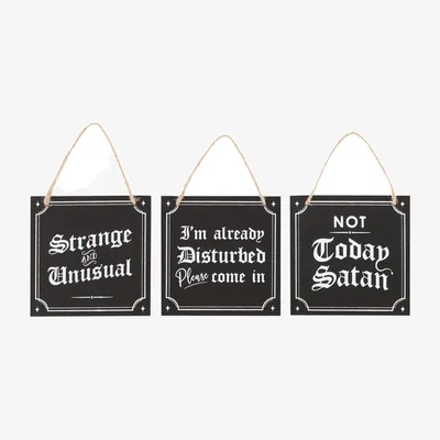 The Range Gothic Mini Signs Set Dark Humor - Black