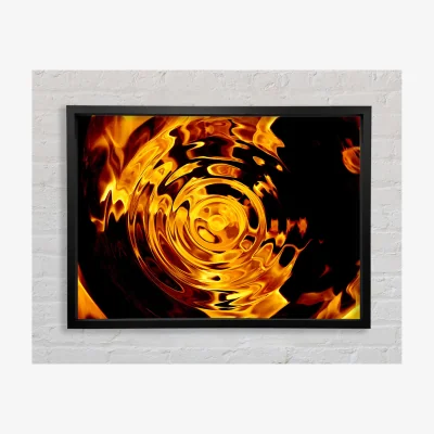 The Range Rippled Flame Framed Print Abstract Prints - Black
