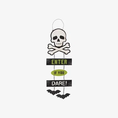 The Range Enter If You Dare Chain Sign - Black