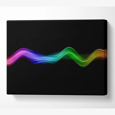 The Range Rainbow Wave Canvas Print Wall Art - Yellow / 81.28cm