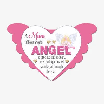 The Range MUM Angel Heart Design Plaque - Multi