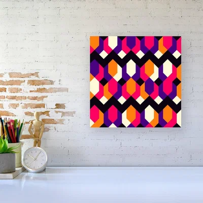 The Range Coloured Abstract Pattern Canvas Print - Red / Small