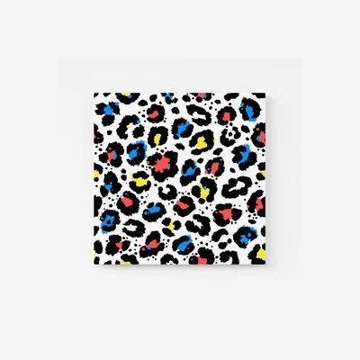 The Range Coloured Leopard Print Canvas Print - Blue / Large