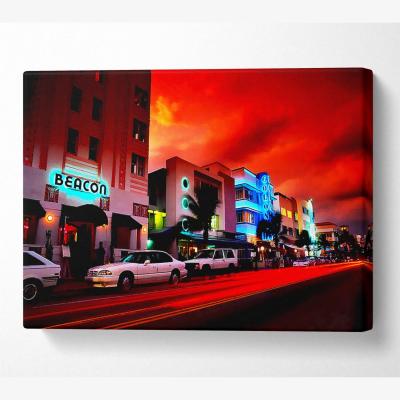 The Range Downtown Bar Canvas Print Wall Art - Yellow / 35.56cm