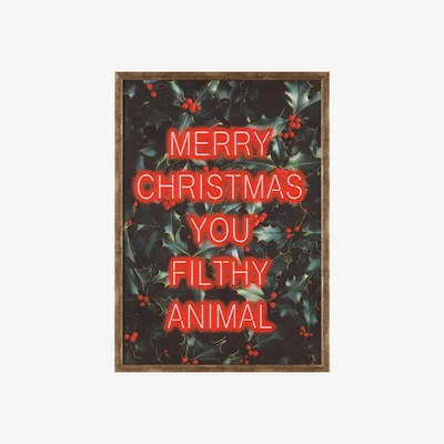 The Range You Filthy Animal Christmas Framed Art - Green