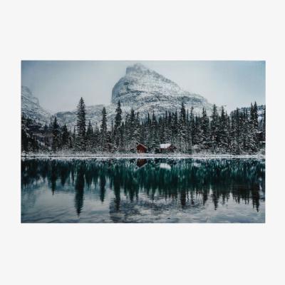 The Range Tranquil Snowy Cabin Glitter Canvas