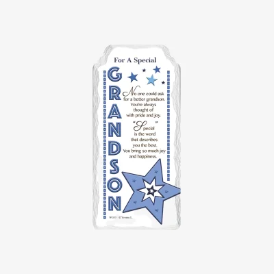 The Range For a Special Grandson Star Design Sentimental Handcrafted Ceramic Plaque - Multi