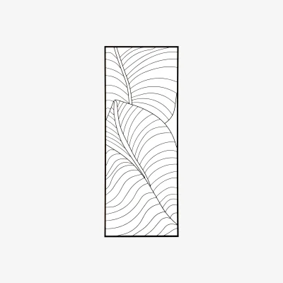 The Range Trento Large Black Leaf Design Wall Art - Black