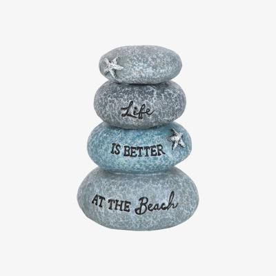 The Range Stacked Beach Stone Plaque  - Blue