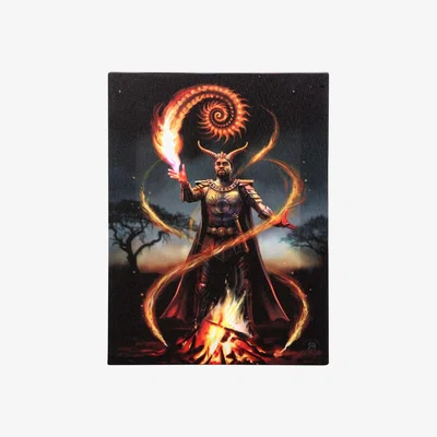 The Range Fire Element Wizard Canvas Plaque by Anne Stokes - Black