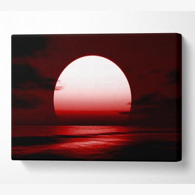 The Range Red Sun Glory Canvas Print Wall Art - Yellow / 66.04cm