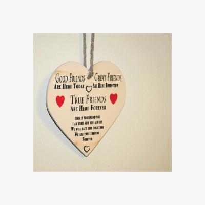 The Range 'Good Friends' Wooden Heart Shaped Plaque - White