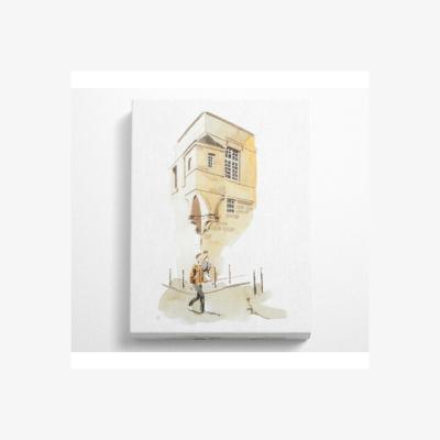 The Range Cobbled Street Canvas Print - Black / 101.6cm