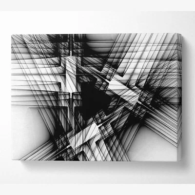 The Range Where The Lines Cross Canvas Print Wall Art - Yellow / 35.56cm