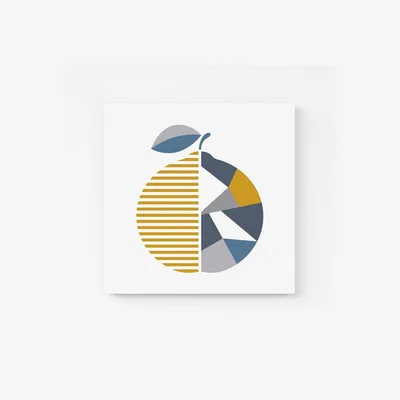 The Range Geometric Orange Canvas Print - Blue / Small