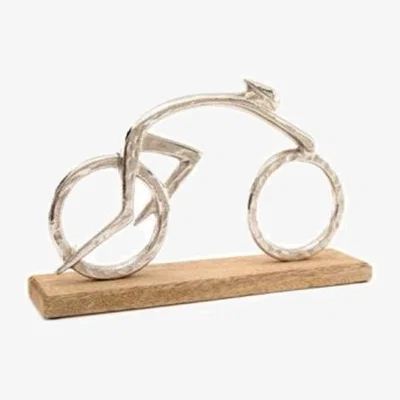 The Range Cyclist Wood Plaque  - Silver